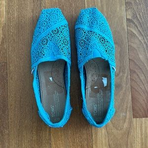 Aqua blue Toms Size 10